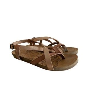 Blowfish Malibu‎ Girls Sandals Metallic Bronze Tan Braided Adjustable B130 Sz 13
